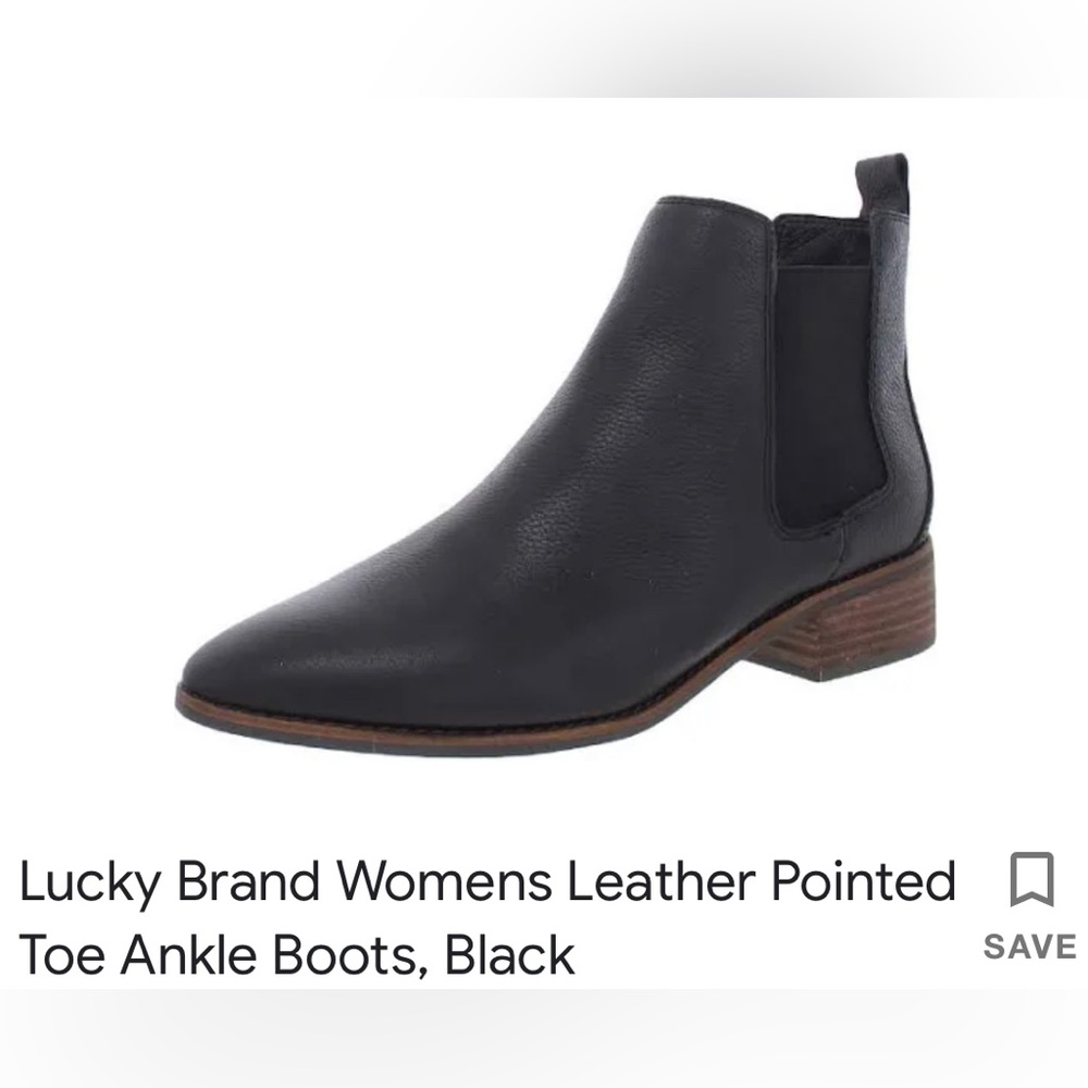 Black leather Lucky Brand ankle boots